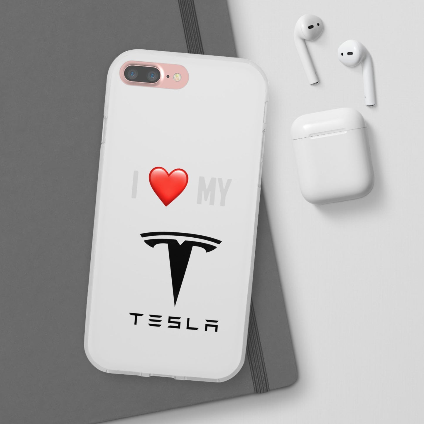 Tesla Phone Case - Flexible And Frosted TPU Plastic I Love My Tesla Phone Case