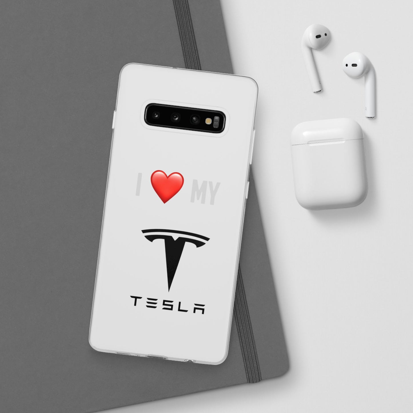 Tesla Phone Case - Flexible And Frosted TPU Plastic I Love My Tesla Phone Case