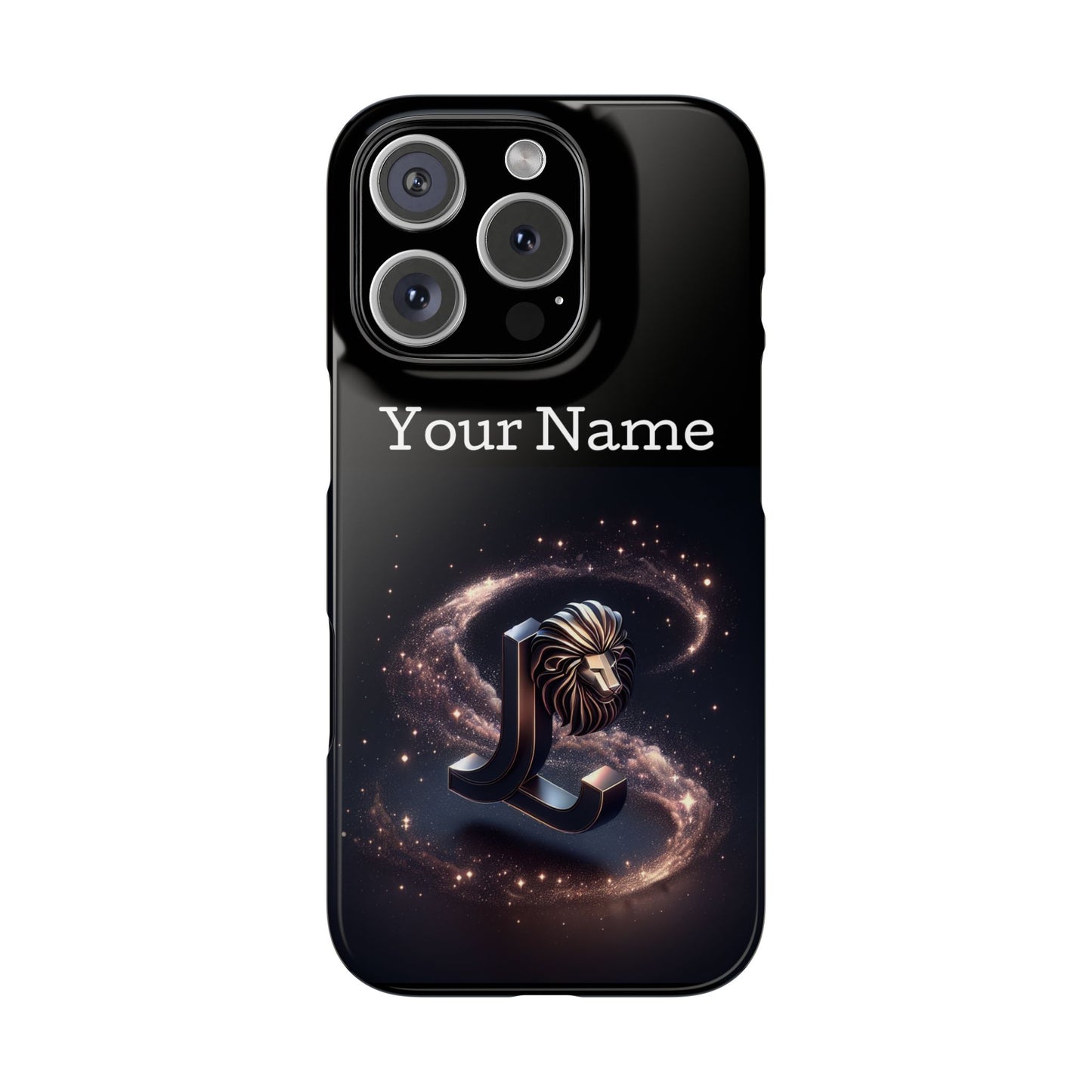 Leo Phone Case - Glossy Black Polycarbonate Snap Case Phone Protection