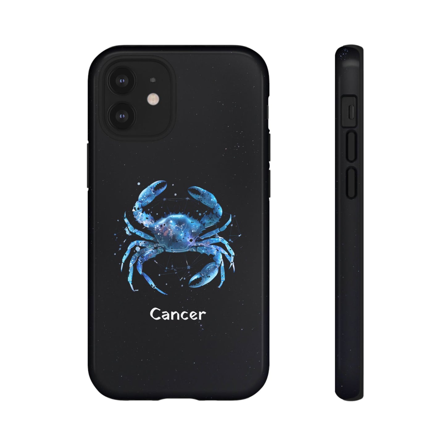 Cancer Zodiac Star Sign Black Glossy Phone Case Tough Protection for iPhone or Samsung Galaxy