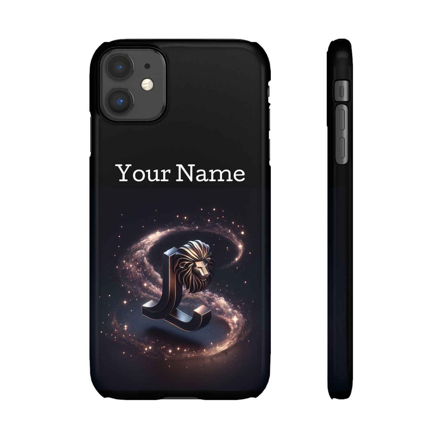 Leo Phone Case - Glossy Black Polycarbonate Snap Case Phone Protection