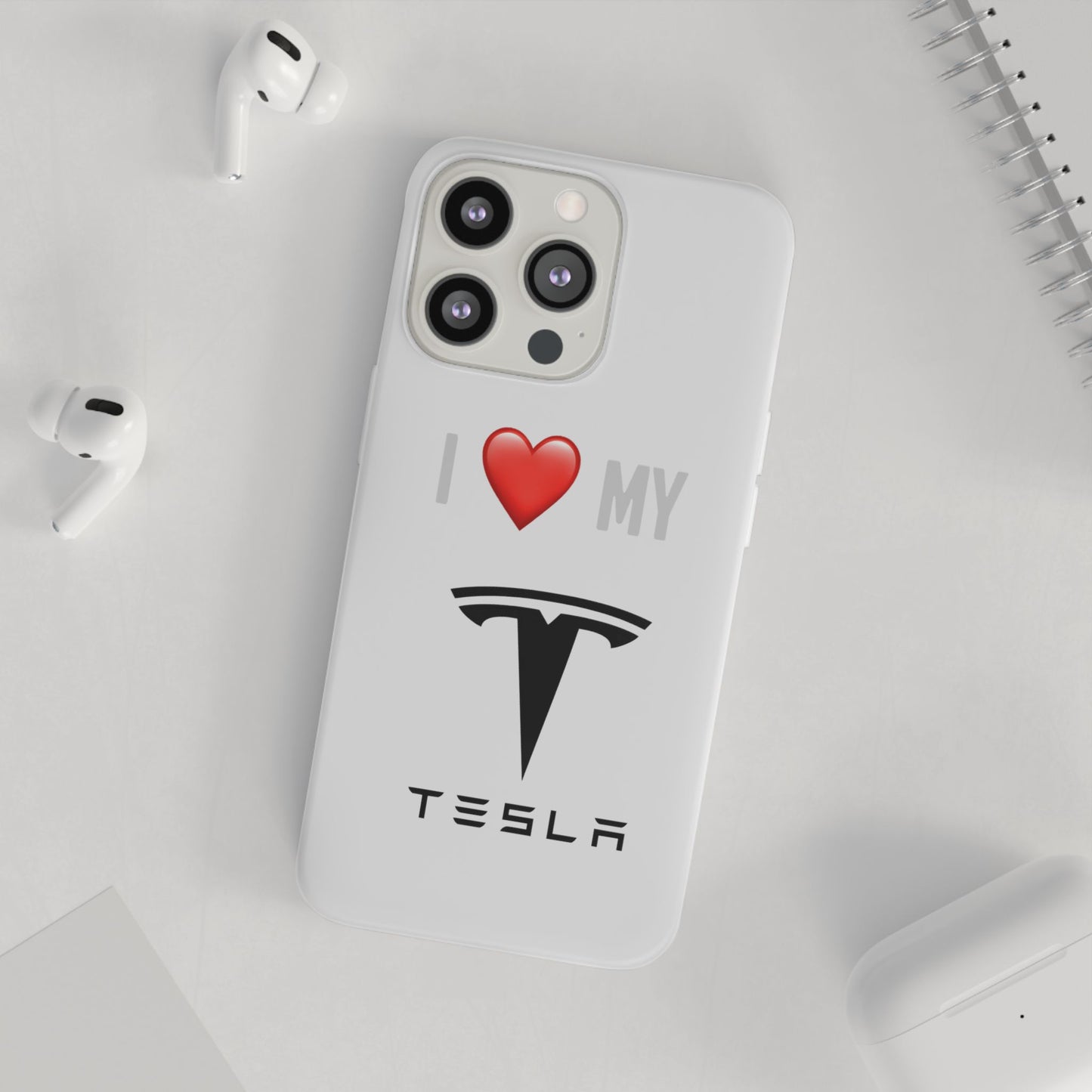 Tesla Phone Case - Flexible And Frosted TPU Plastic I Love My Tesla Phone Case