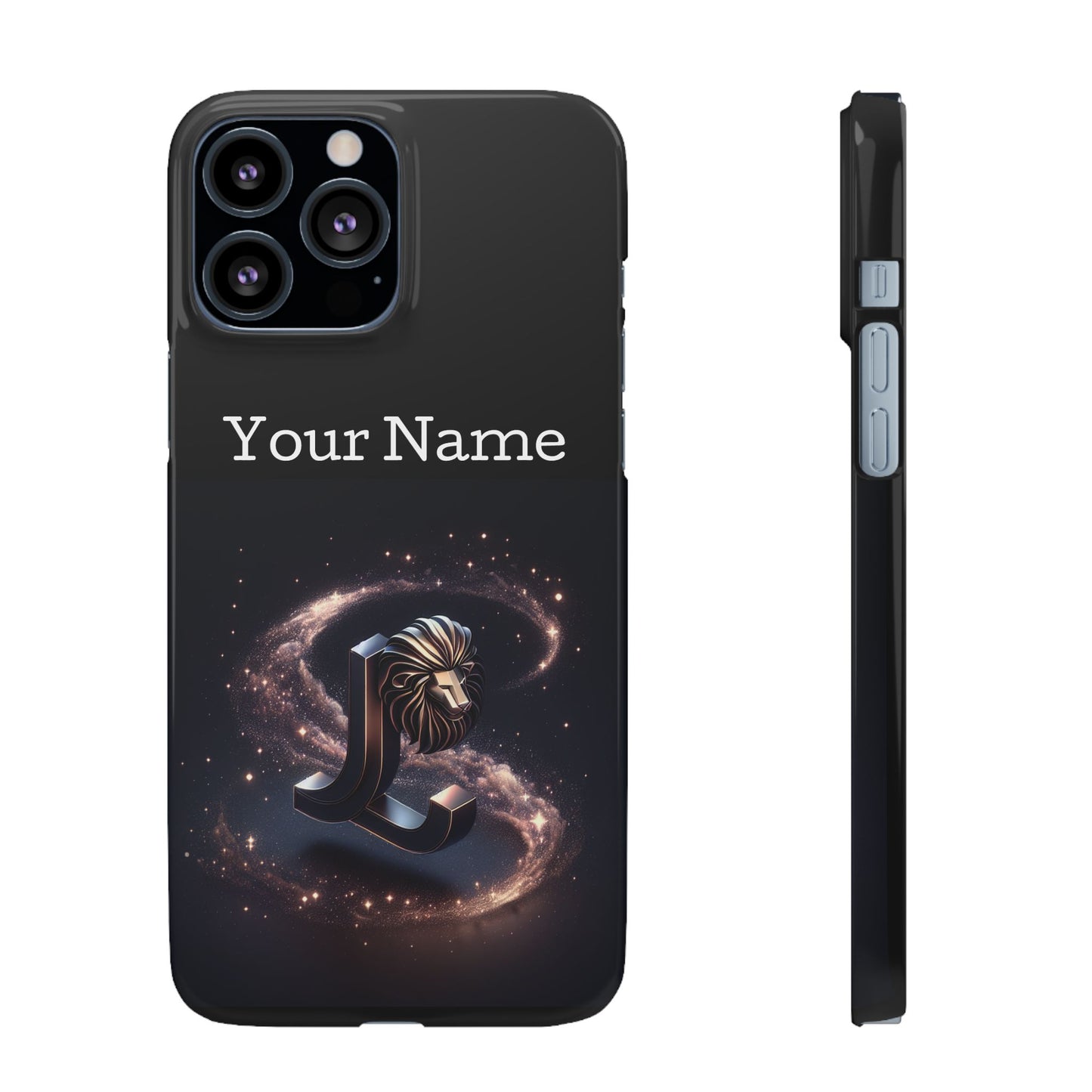 Leo Phone Case - Glossy Black Polycarbonate Snap Case Phone Protection