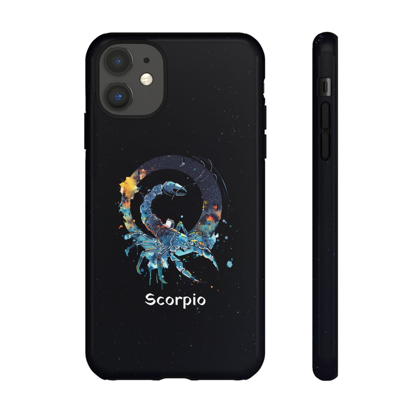 Scorpio Zodiac Star Sign Black Glossy Phone Case Tough Protection for iPhone or Samsung Galaxy