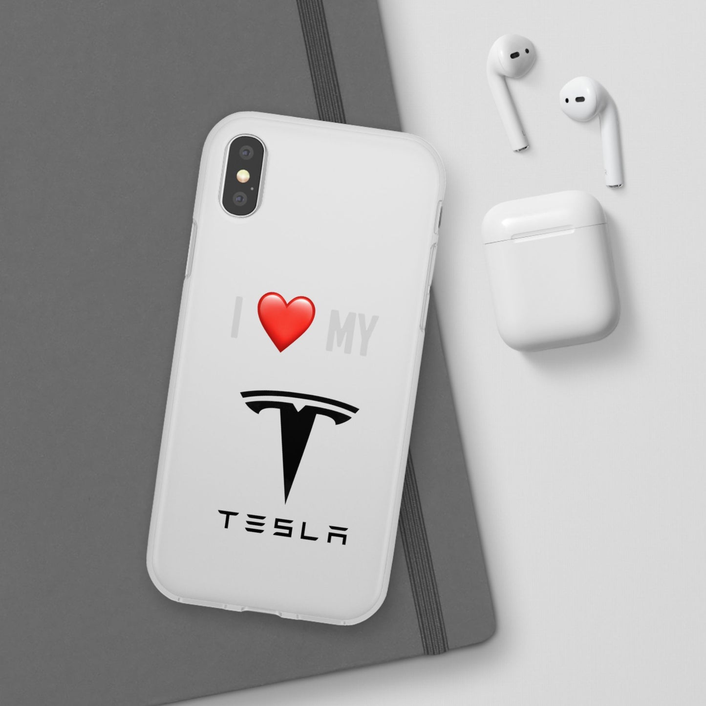 Tesla Phone Case - Flexible And Frosted TPU Plastic I Love My Tesla Phone Case