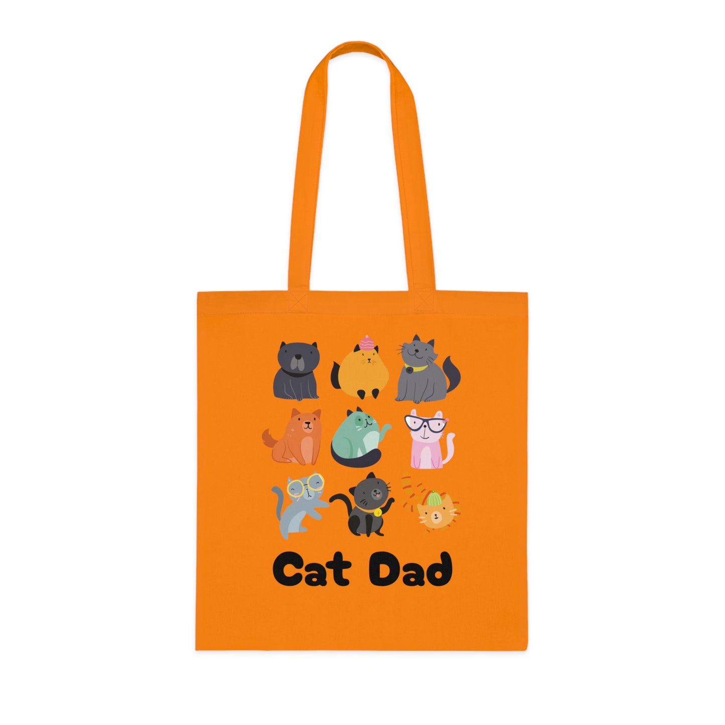 Cat Dad Large Cotton Tote Bag in Various Colours - Perfect Gift for Cat Lovers