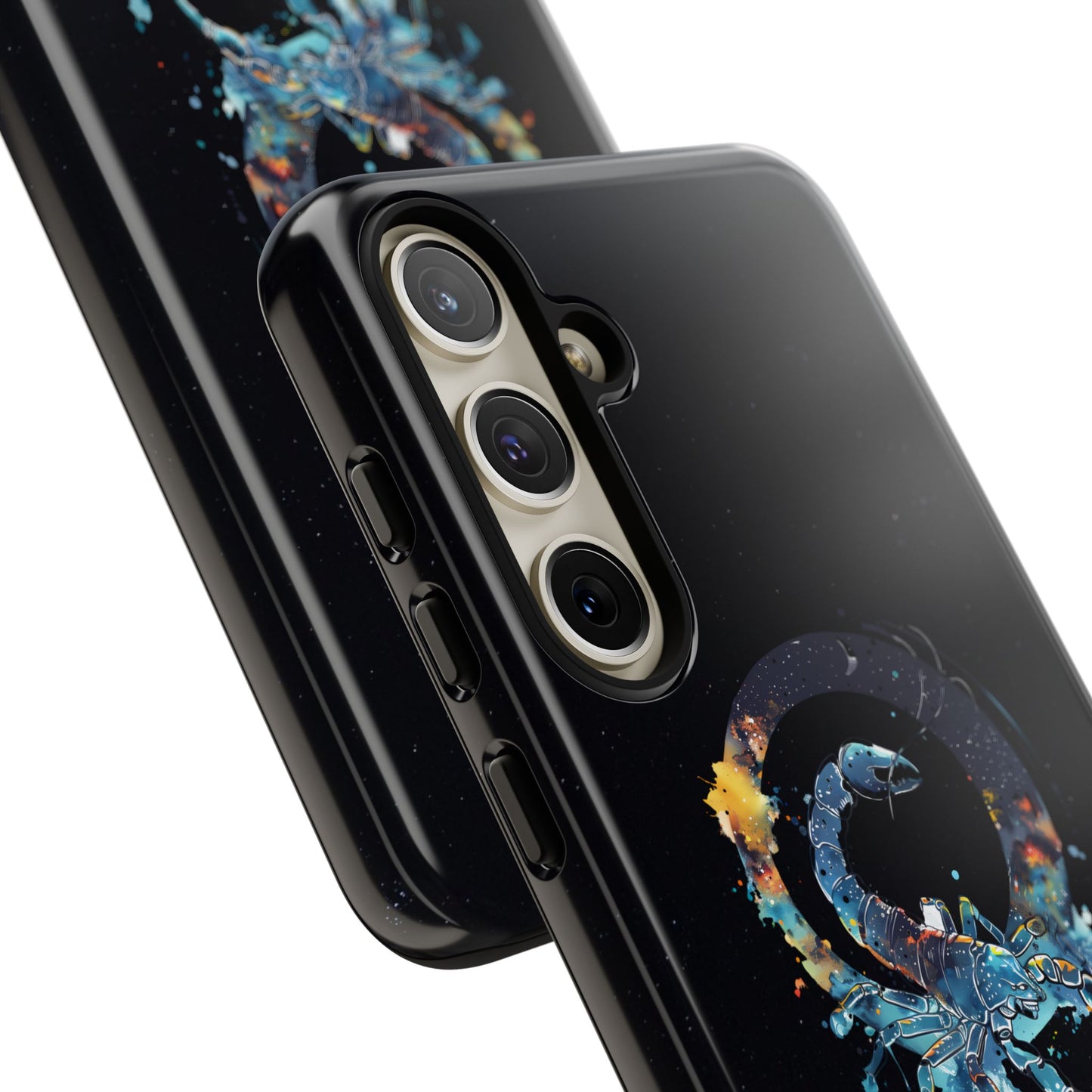 Scorpio Zodiac Star Sign Black Glossy Phone Case Tough Protection for iPhone or Samsung Galaxy
