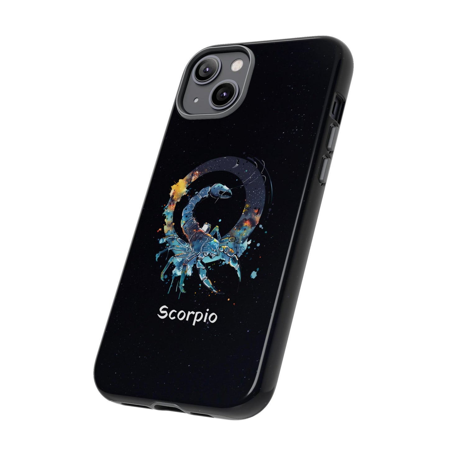 Scorpio Zodiac Star Sign Black Glossy Phone Case Tough Protection for iPhone or Samsung Galaxy