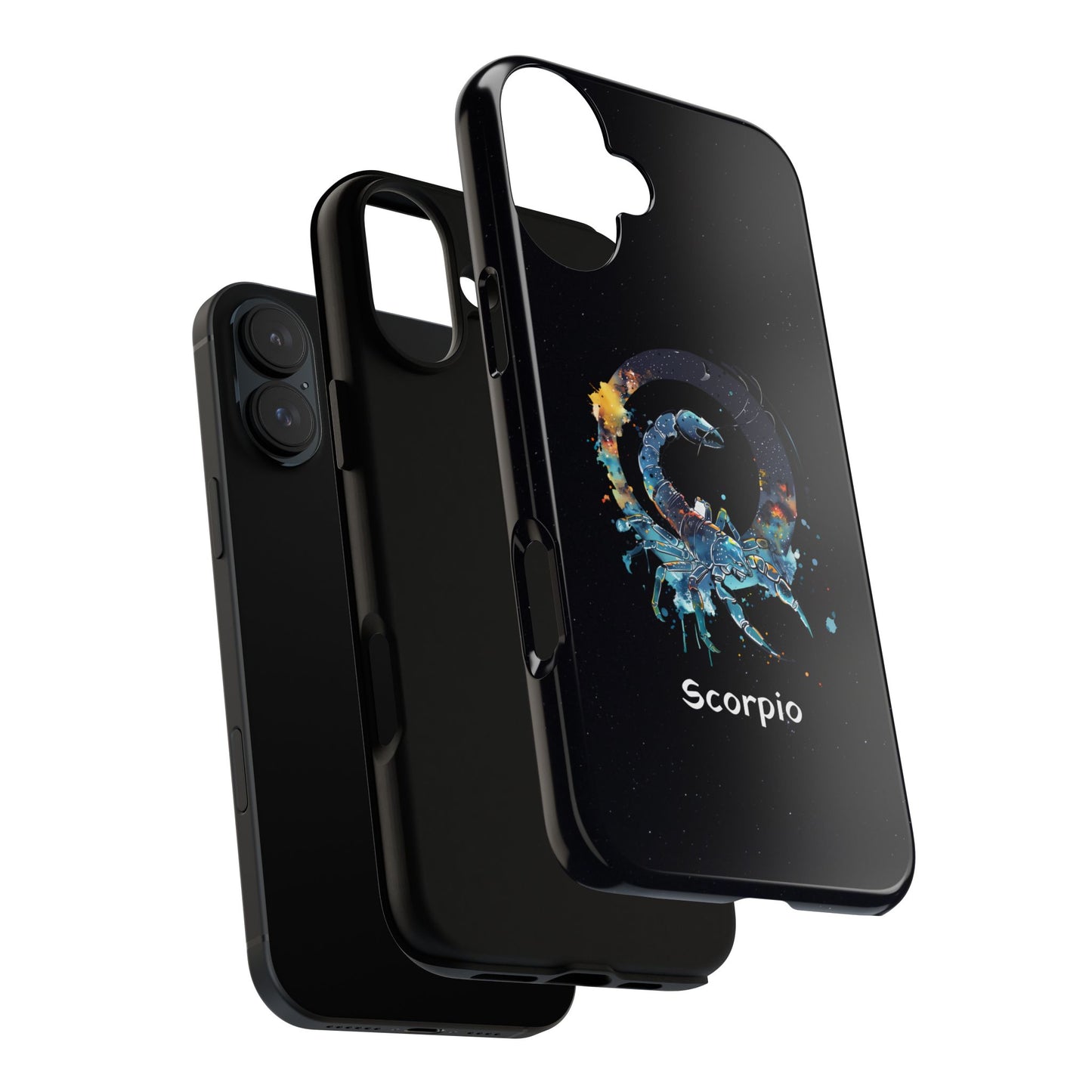 Scorpio Zodiac Star Sign Black Glossy Phone Case Tough Protection for iPhone or Samsung Galaxy