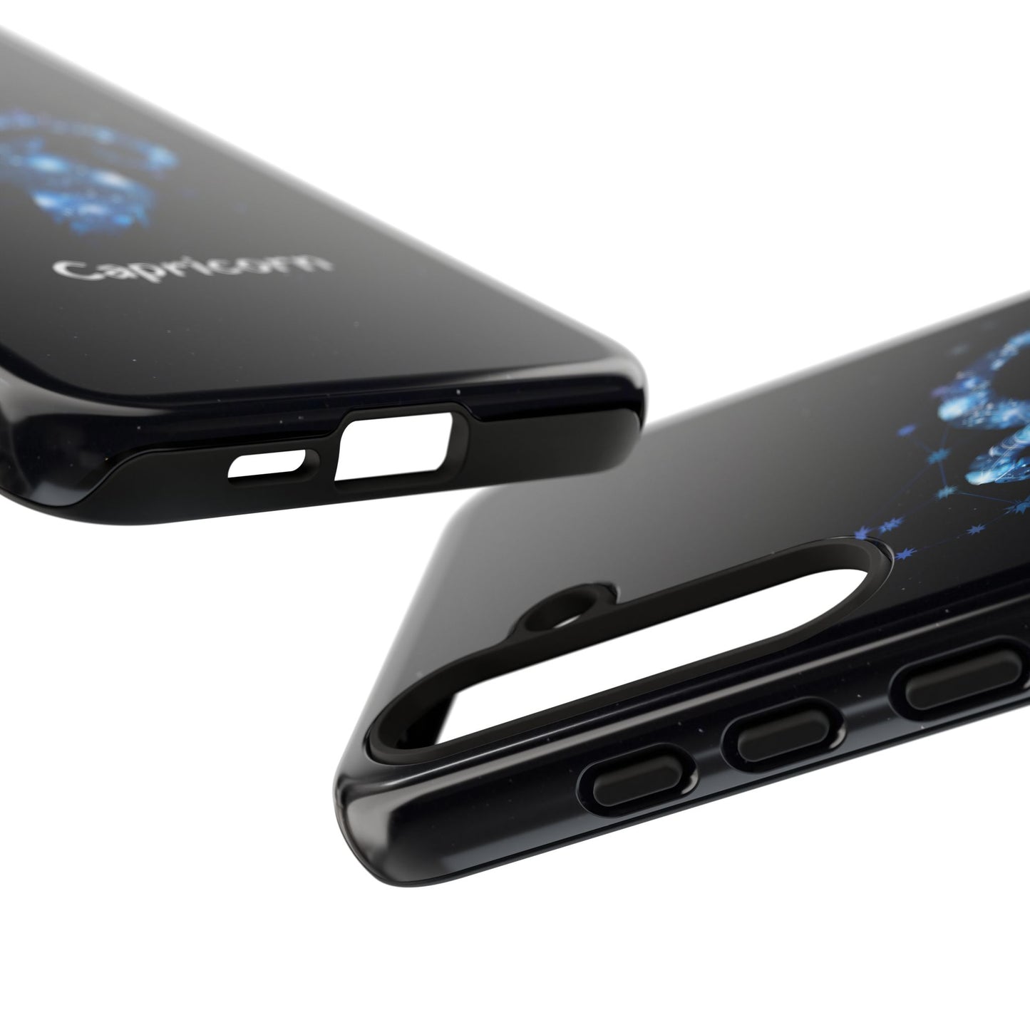 Capricorn Zodiac Star Sign Black Glossy Phone Case Tough Protection for iPhone or Samsung Galaxy
