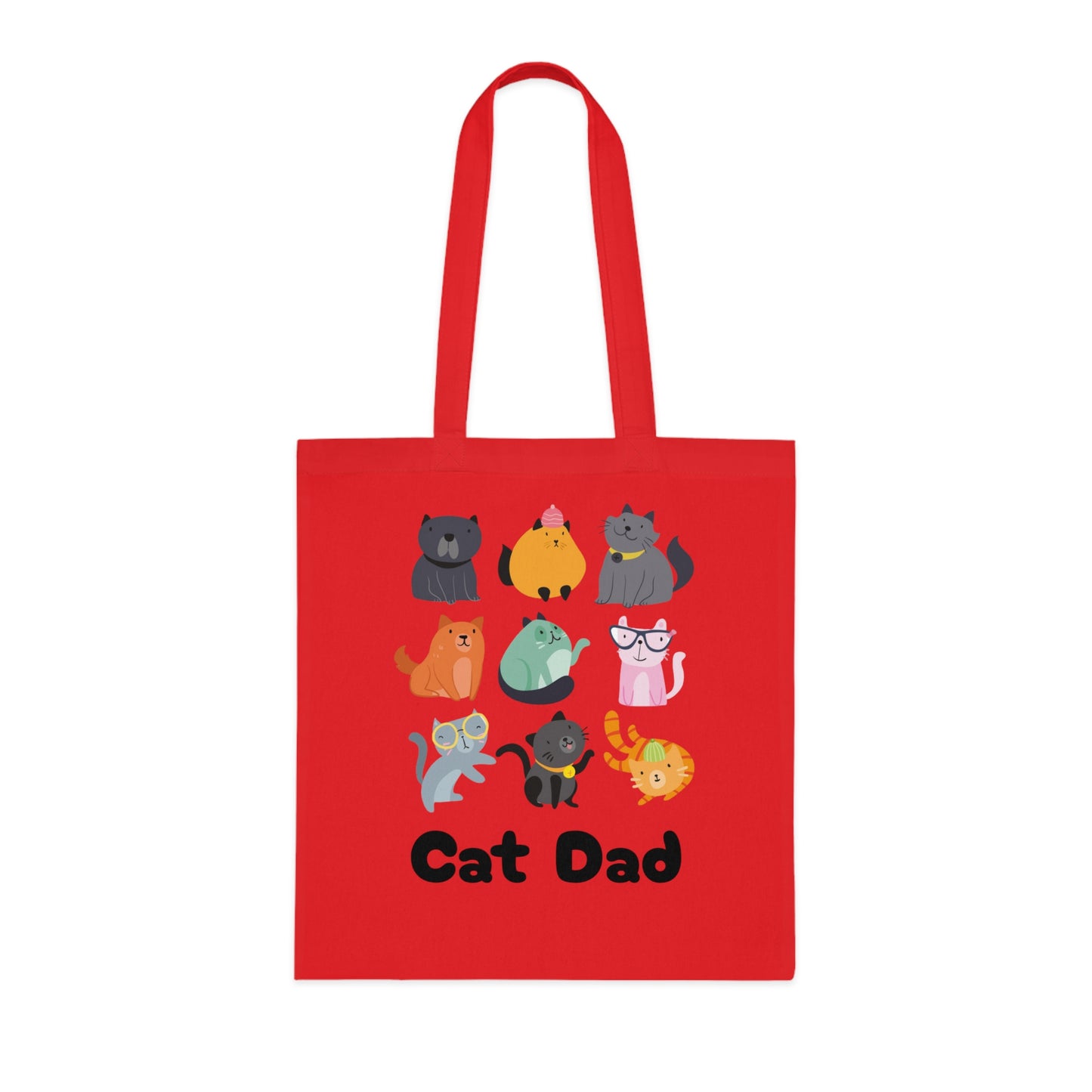 Cat Dad Large Cotton Tote Bag in Various Colours - Perfect Gift for Cat Lovers