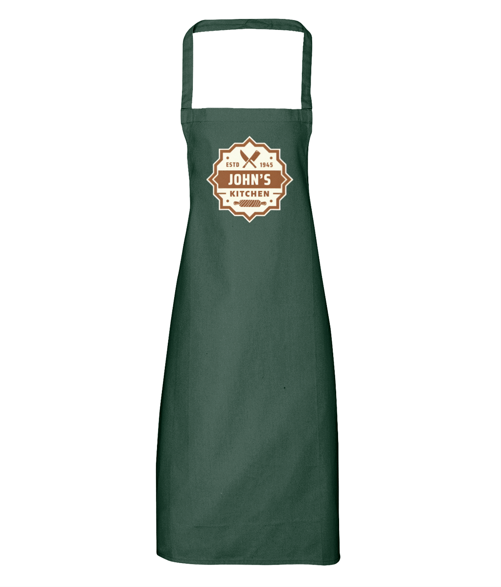Personalised Kitchen Apron 100% Organic Cotton GC