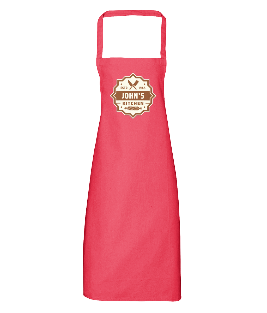 Personalised Kitchen Apron 100% Organic Cotton GC
