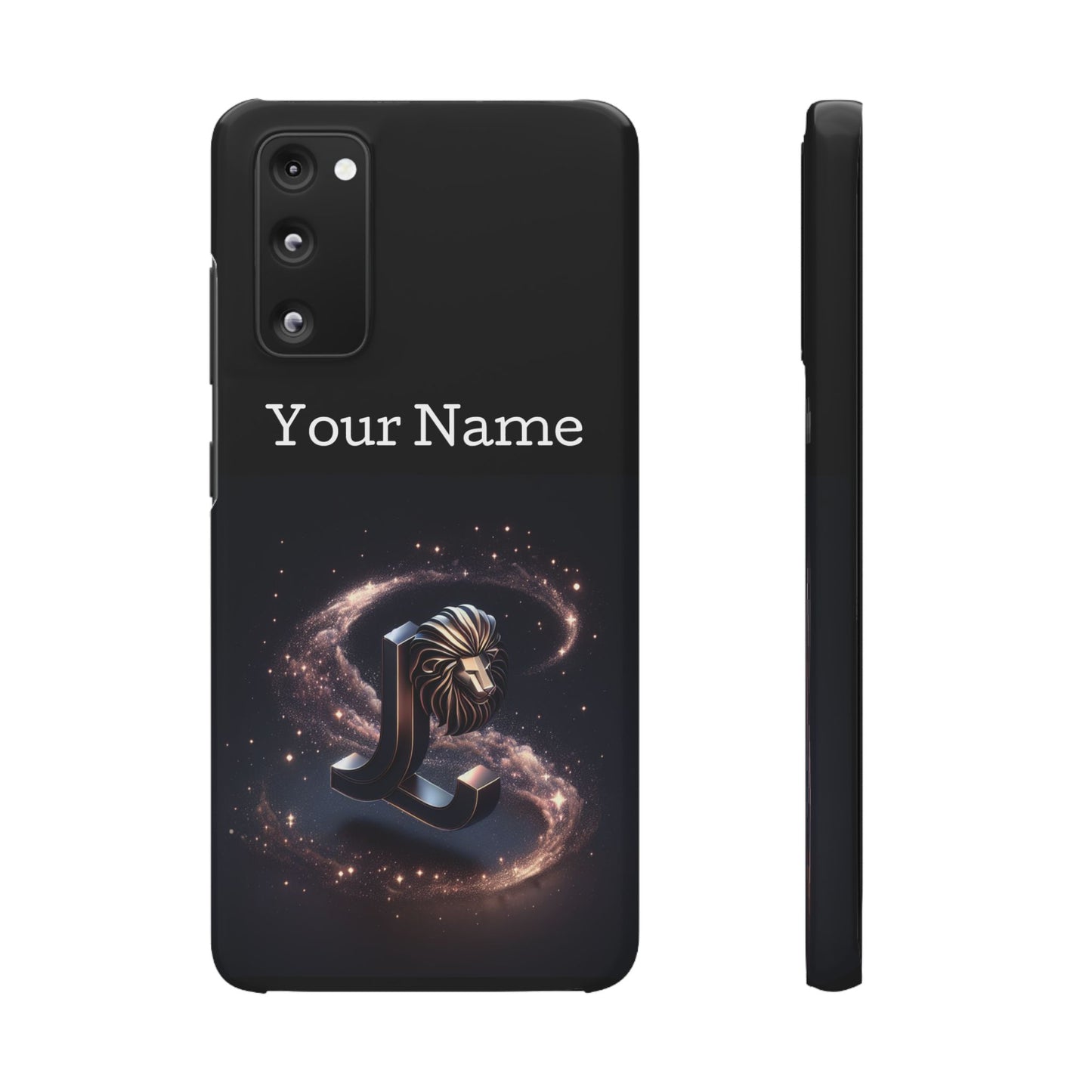 Leo Phone Case - Glossy Black Polycarbonate Snap Case Phone Protection
