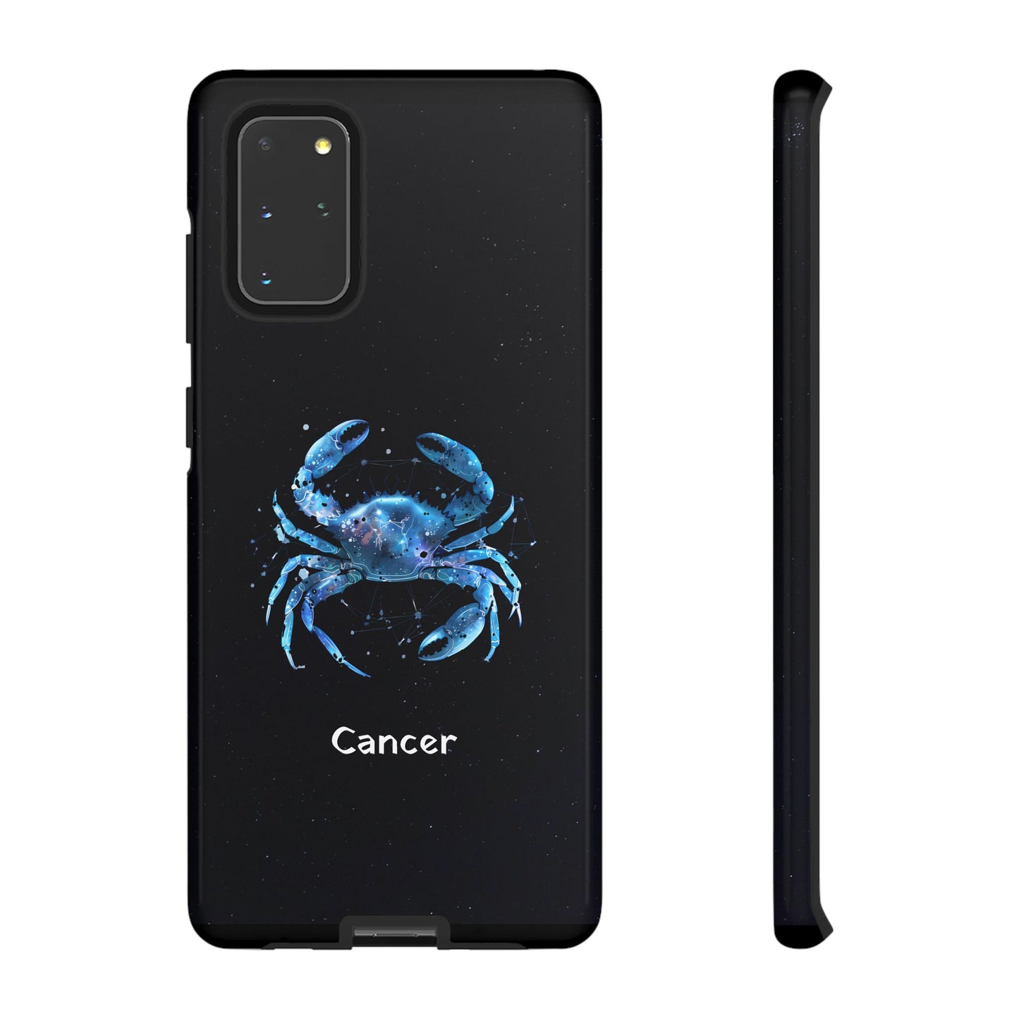 Cancer Zodiac Star Sign Black Glossy Phone Case Tough Protection for iPhone or Samsung Galaxy