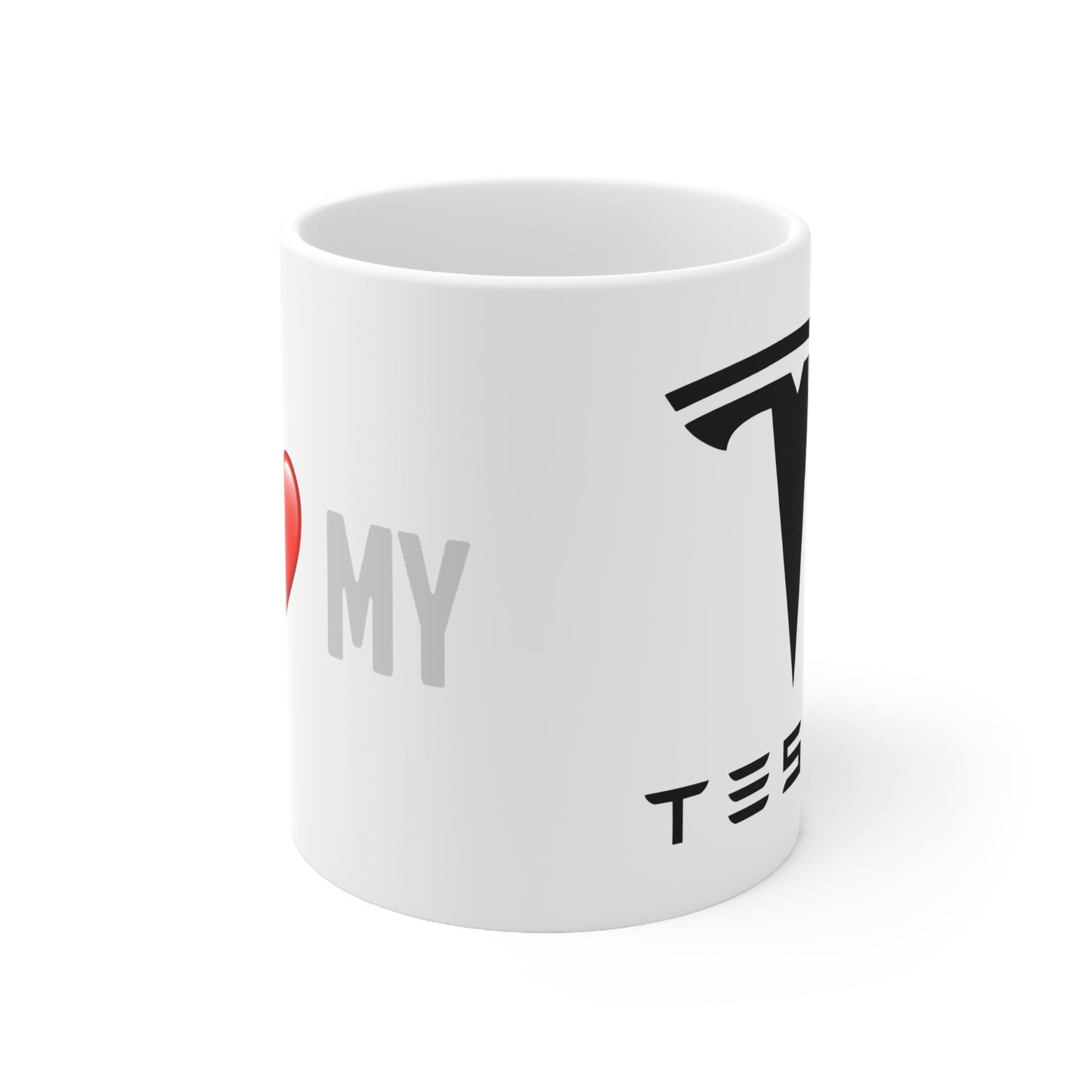 Tesla  - I Love my Tesla White Ceramic Coffee Cup 11oz, 15oz