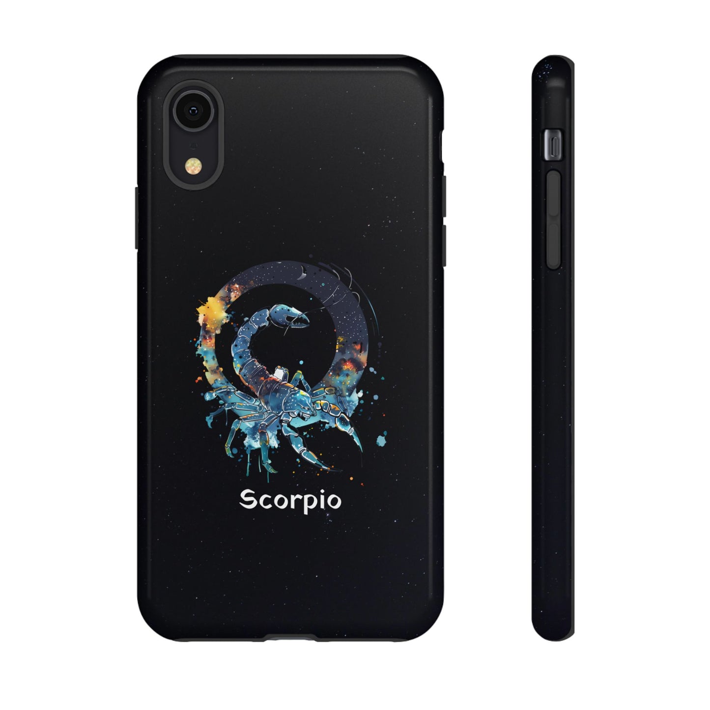 Scorpio Zodiac Star Sign Black Glossy Phone Case Tough Protection for iPhone or Samsung Galaxy
