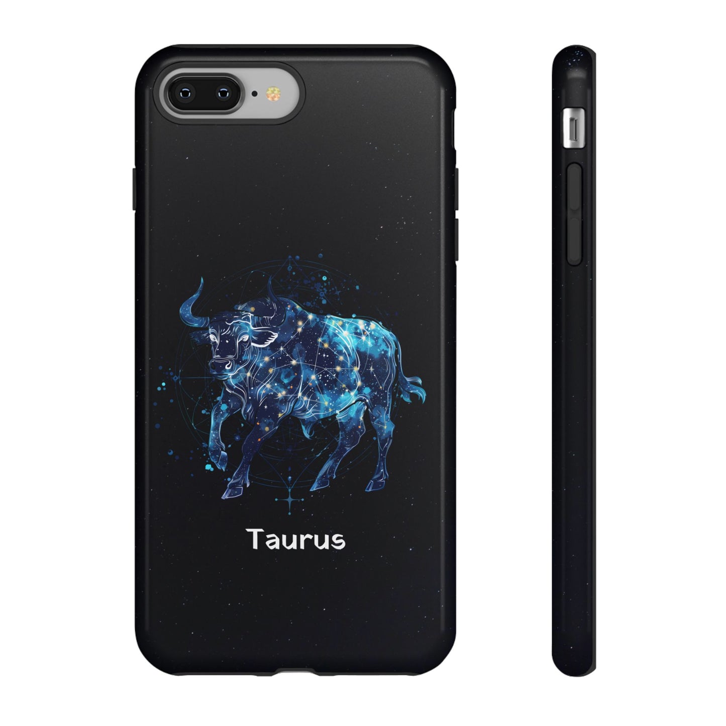 Taurus Zodiac Star Sign Black Glossy Phone Case Tough Protection for iPhone or Samsung Galaxy