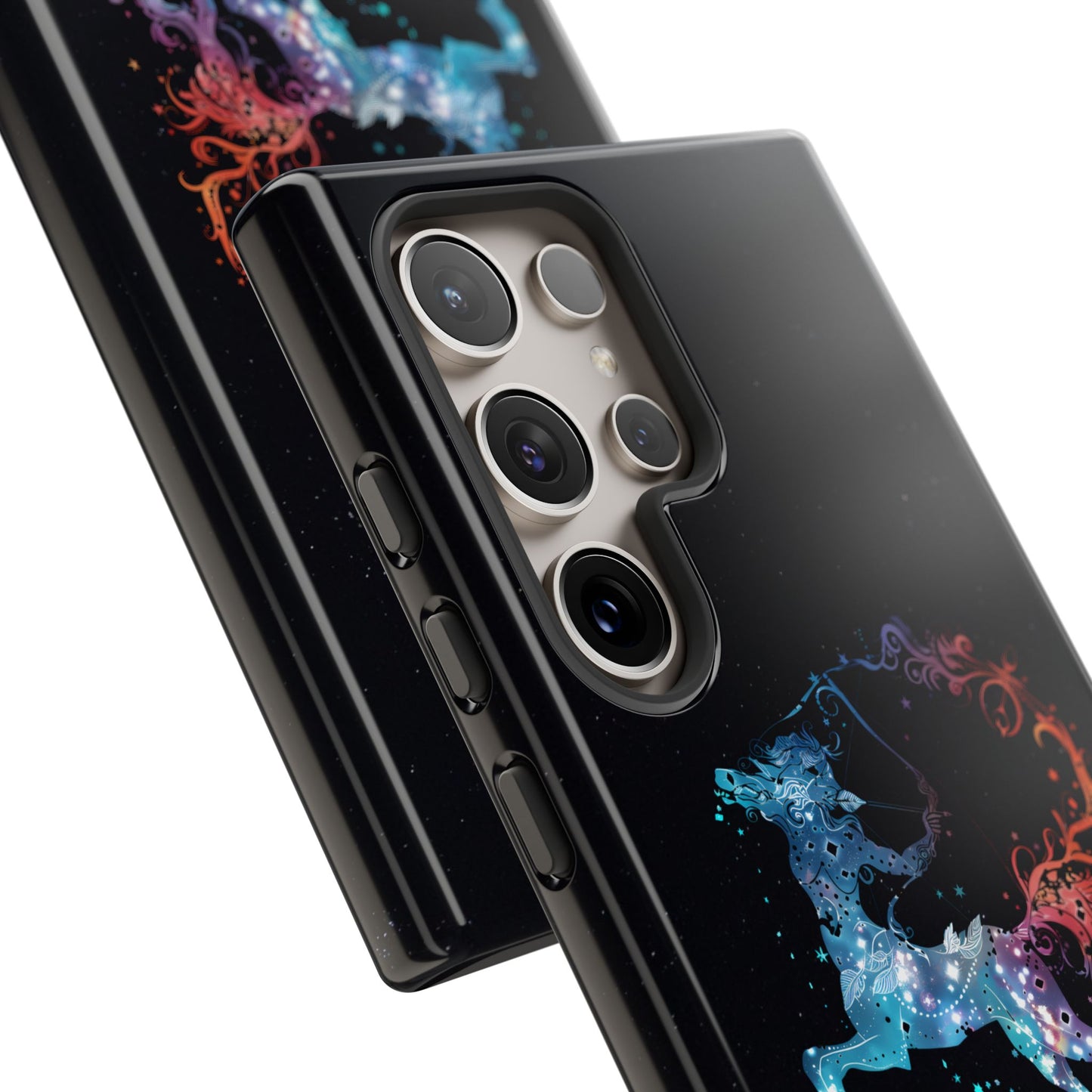 Sagittarius Zodiac Star Sign Black Glossy Phone Case Tough Protection for iPhone or Samsung Galaxy