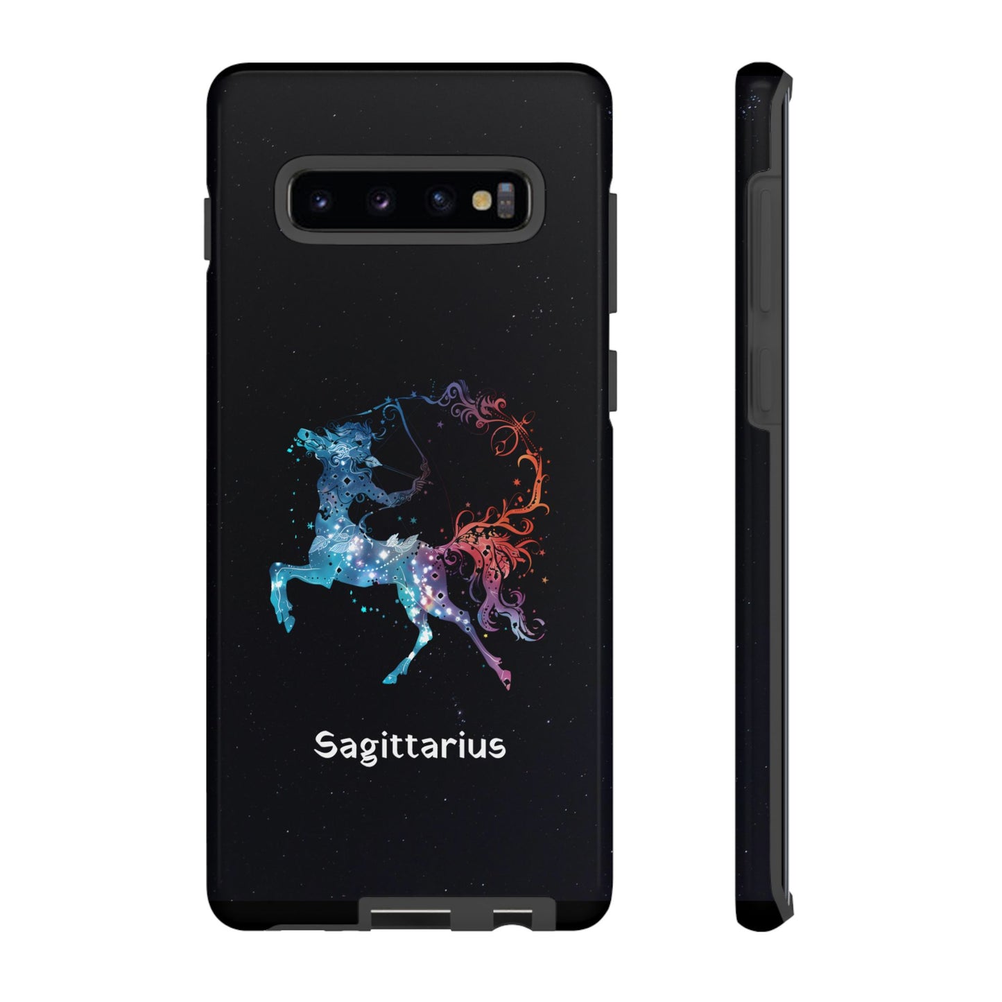 Sagittarius Zodiac Star Sign Black Glossy Phone Case Tough Protection for iPhone or Samsung Galaxy