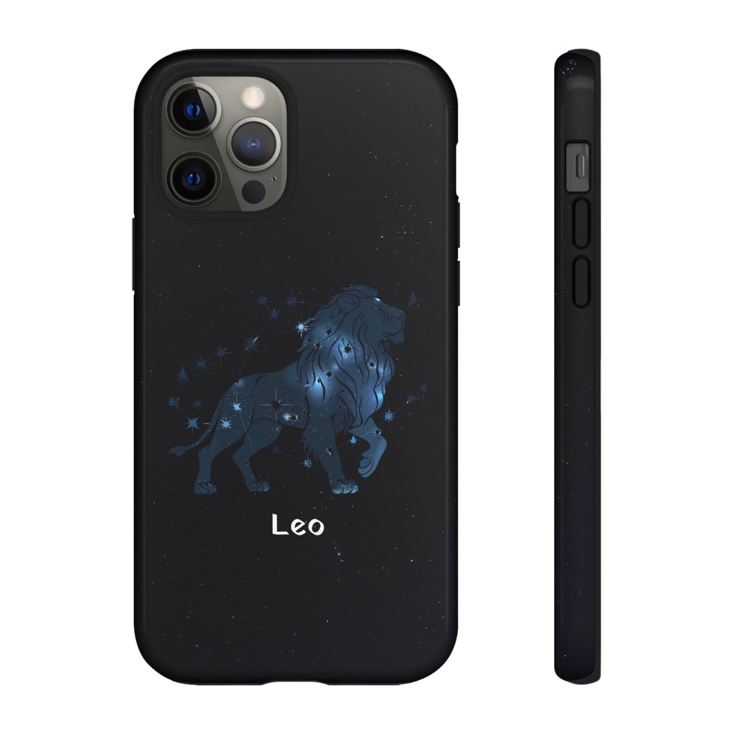 Leo Star Sign Zodiac Black Glossy Phone Case Tough Protection for iPhone or Samsung Galaxy