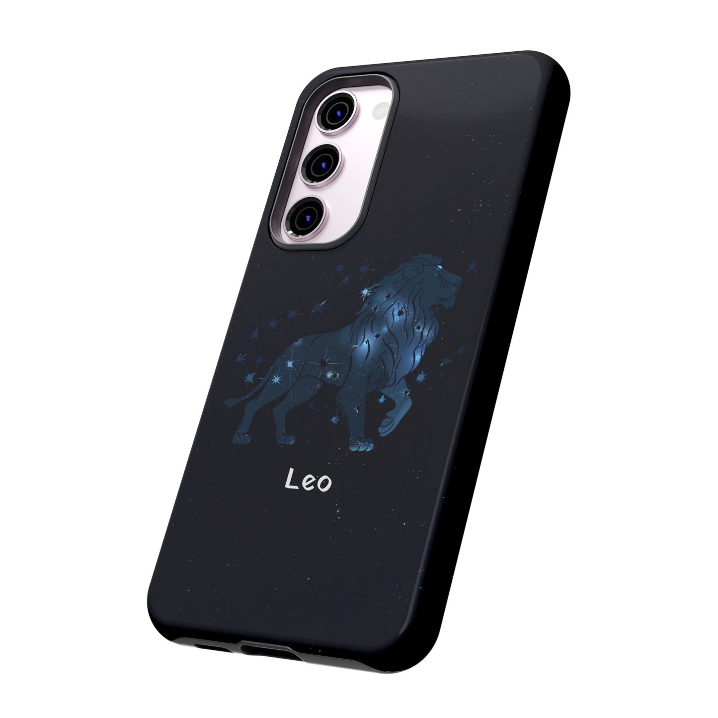 Leo Star Sign Zodiac Black Glossy Phone Case Tough Protection for iPhone or Samsung Galaxy