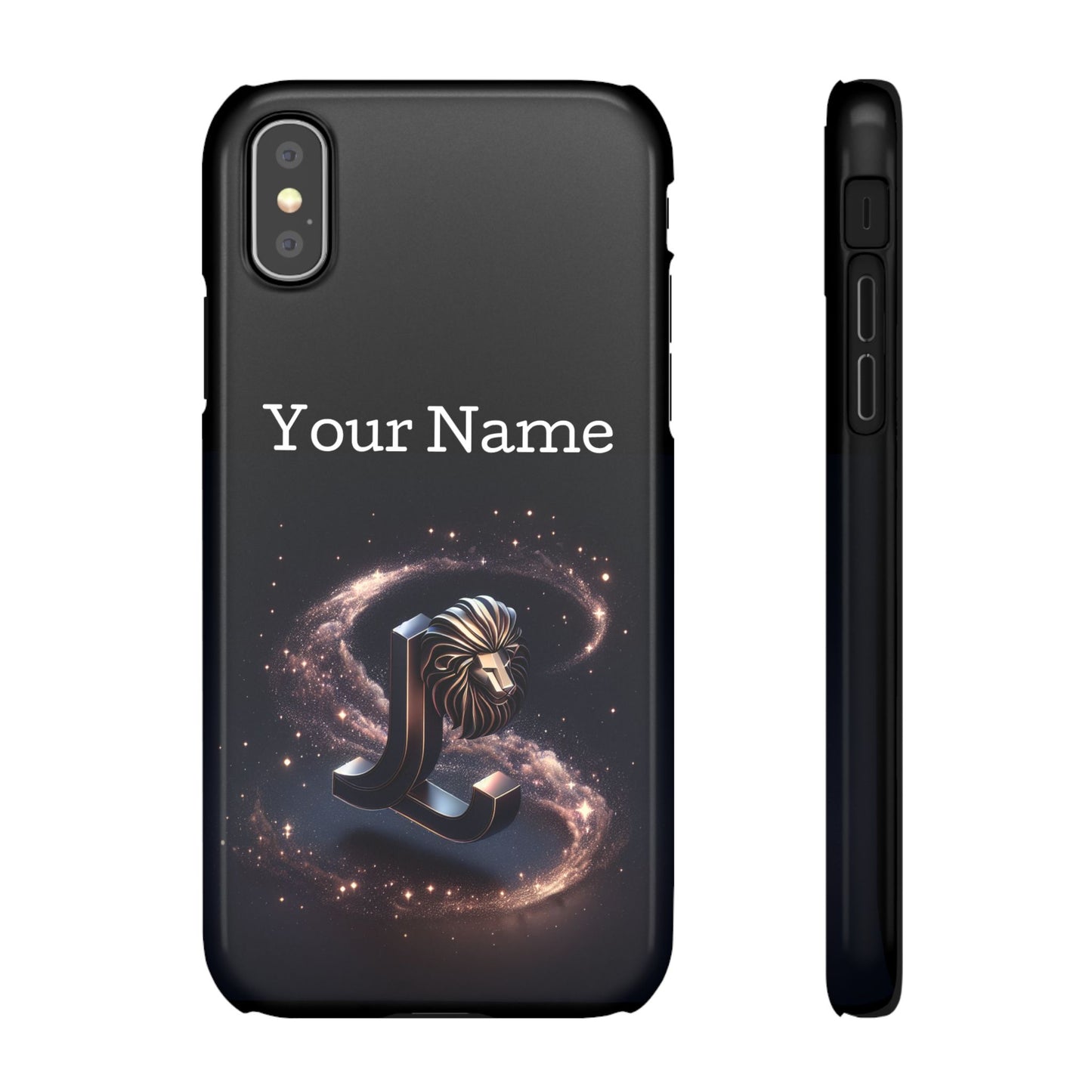 Leo Phone Case - Glossy Black Polycarbonate Snap Case Phone Protection