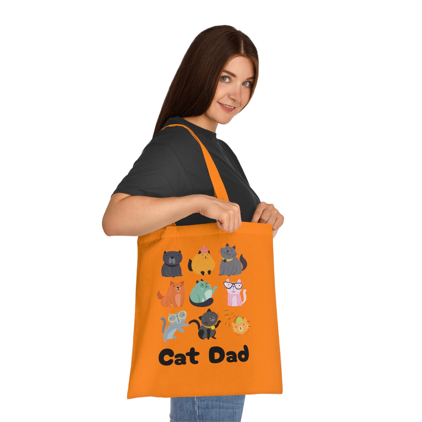 Cat Dad Large Cotton Tote Bag in Various Colours - Perfect Gift for Cat Lovers