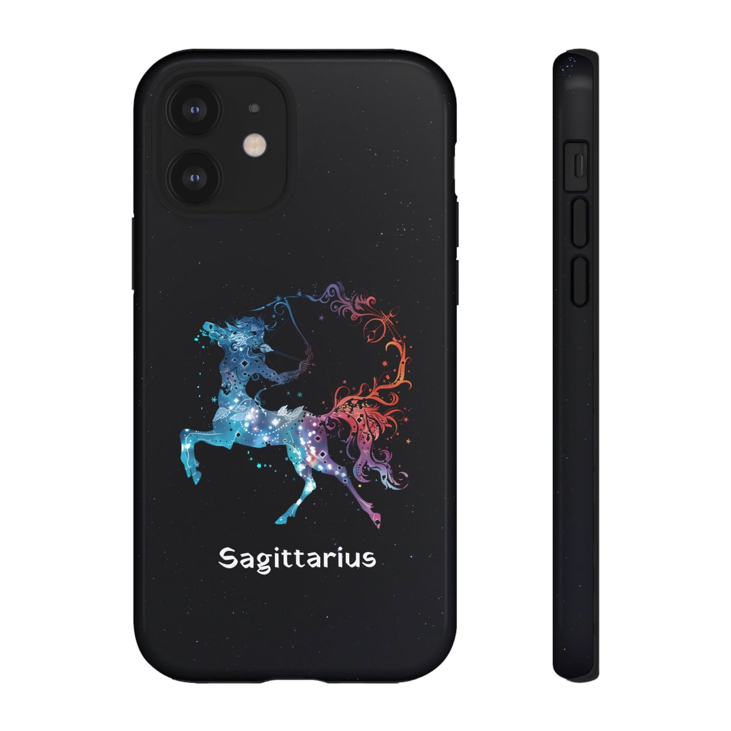 Sagittarius Zodiac Star Sign Black Glossy Phone Case Tough Protection for iPhone or Samsung Galaxy