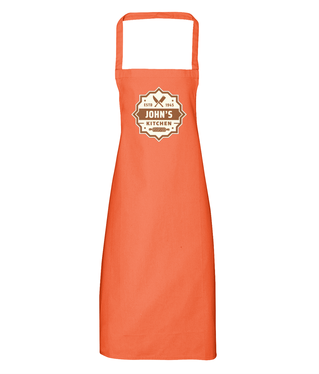 Personalised Kitchen Apron 100% Organic Cotton GC