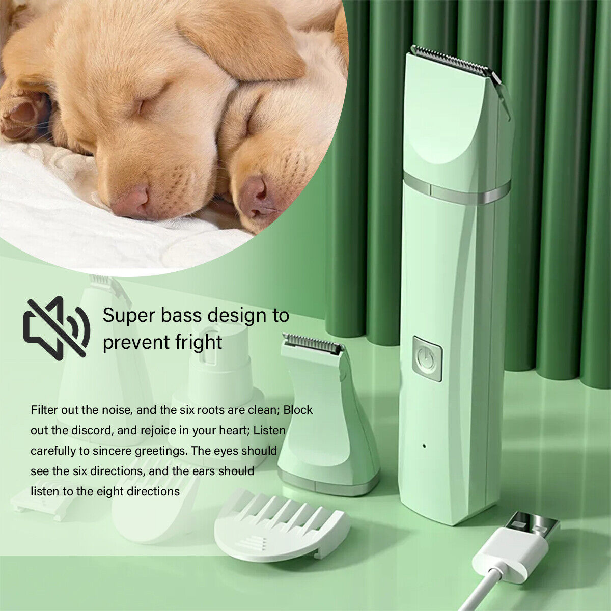 4 in 1 Professional Pet Dog Cat Clippers Hair Grooming Cordless Trimmer Shaver Kit